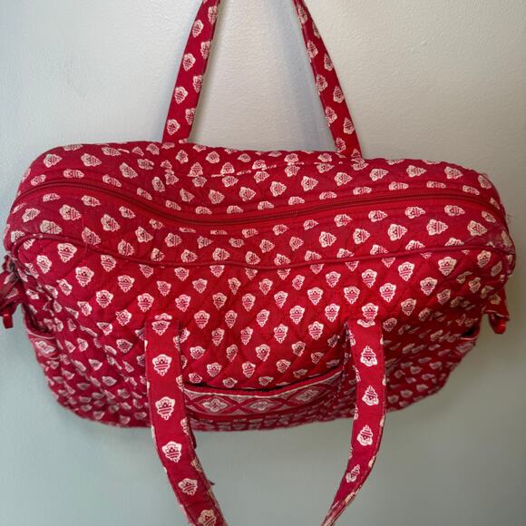 Vera Bradley Nantucket Red Cotton Quilted Computer Laptop Bag Case - Picture 6 of 11